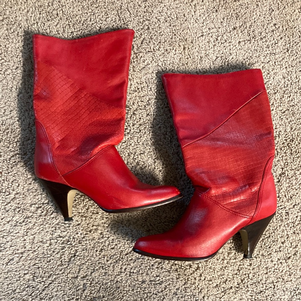 Hard to find! Red leather boots